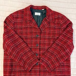 Villager Blazer Red Tweed Size 14 Dark Academia / Academia Aesthetic